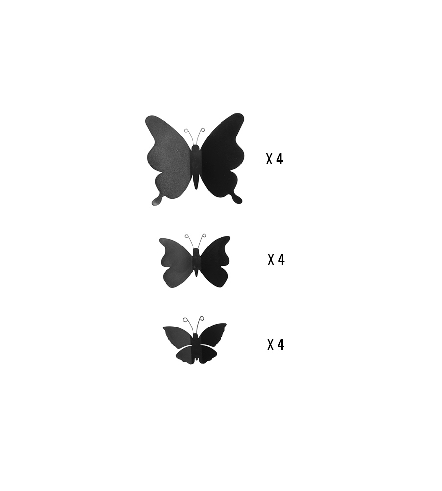 Decoro murale 3d "black butterflies"